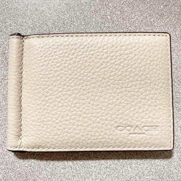 Coach CH090 Slim Money Clip Billfold Wallet, QB/Steam - Picture 1 of 6